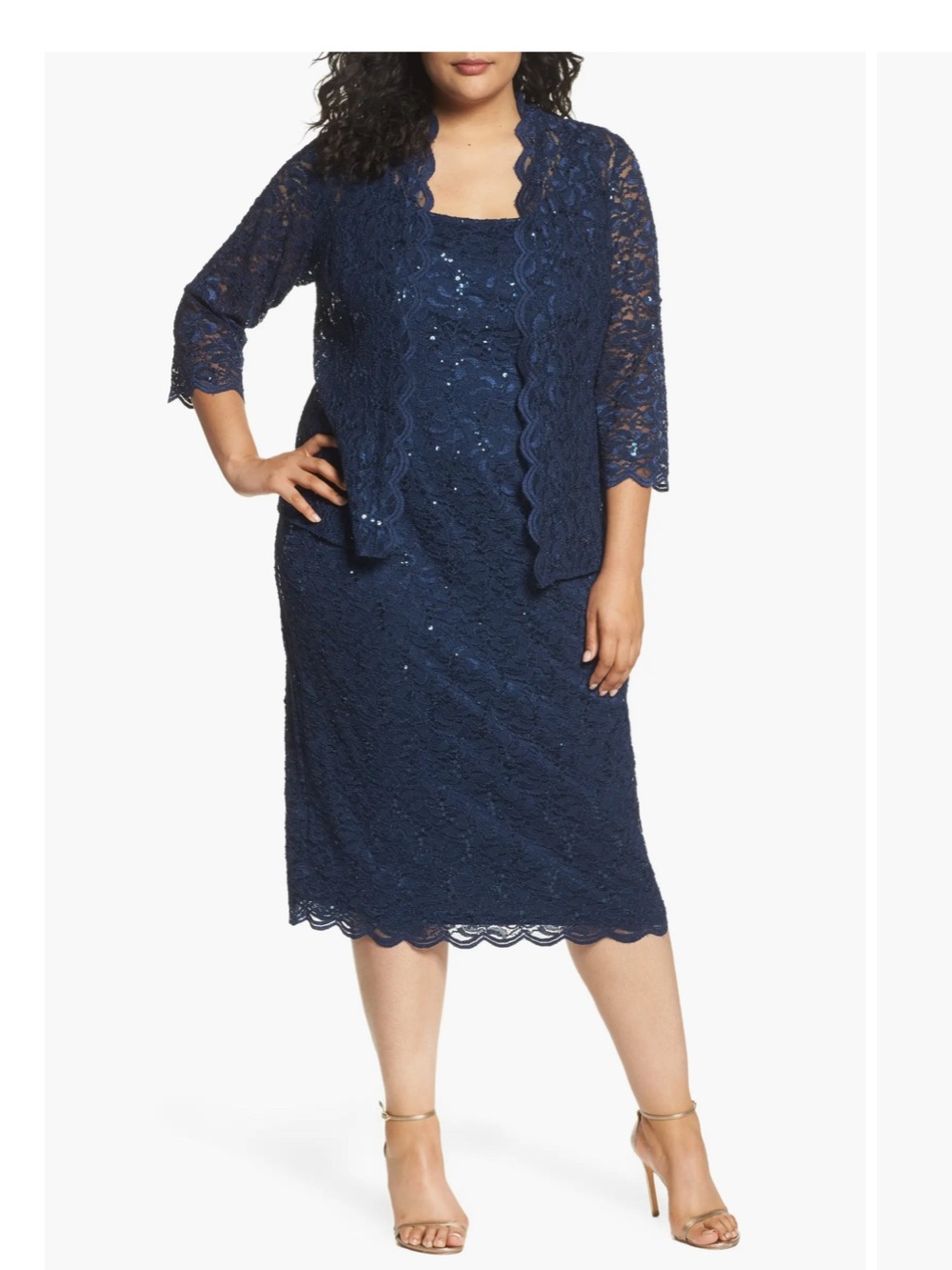 Alex evening navy lace dress